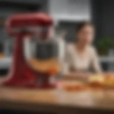 Identifying Issues in Your KitchenAid Food Processor User examining the KitchenAid food processor for issues