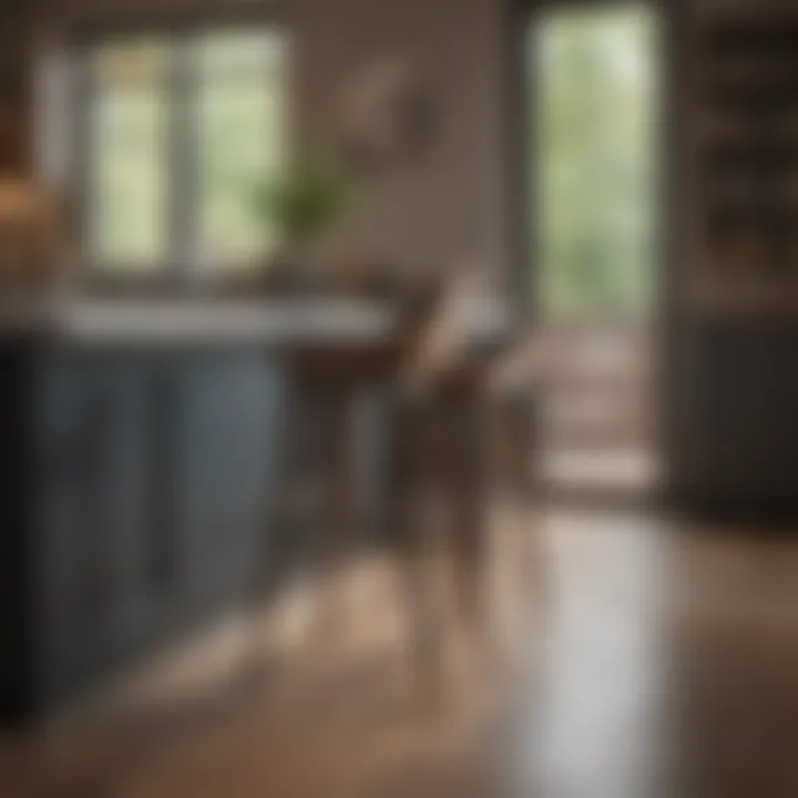 Different bar stool heights displayed beside a kitchen island