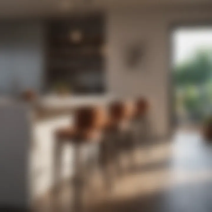 Stylish bar stools complementing a modern kitchen island