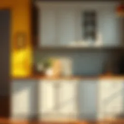 Color samples showcasing different paint finishes for cabinets