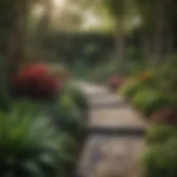 A beautifully landscaped small yard with diverse plants