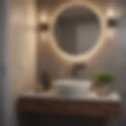 A beautifully designed half bathroom showcasing modern fixtures and elegant decor