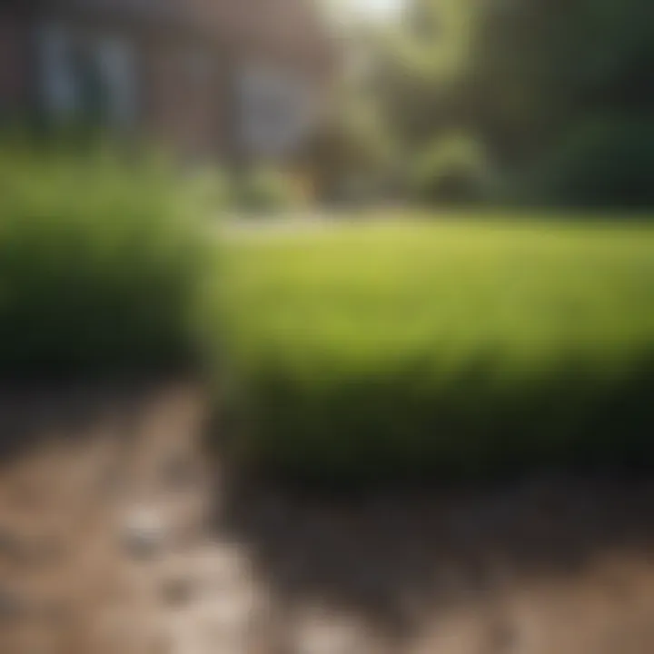 Healthy lawn contrasted with unhealthy patches