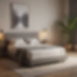 Illustration showcasing the layout of a bedroom with a full size mattress