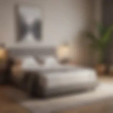 Illustration showcasing the layout of a bedroom with a full size mattress