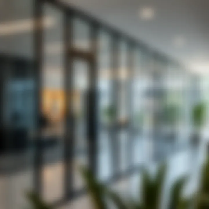 Installation of glass partition walls within a commercial environment