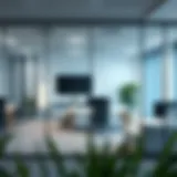 Modern Office with Glass Partition Contemporary glass partition wall enhancing a modern office space