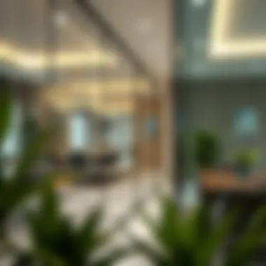 Close-up of durable glass materials used for partition walls