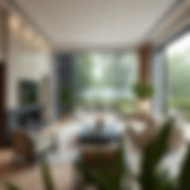 Elegant residential interior featuring glass sheet partitions