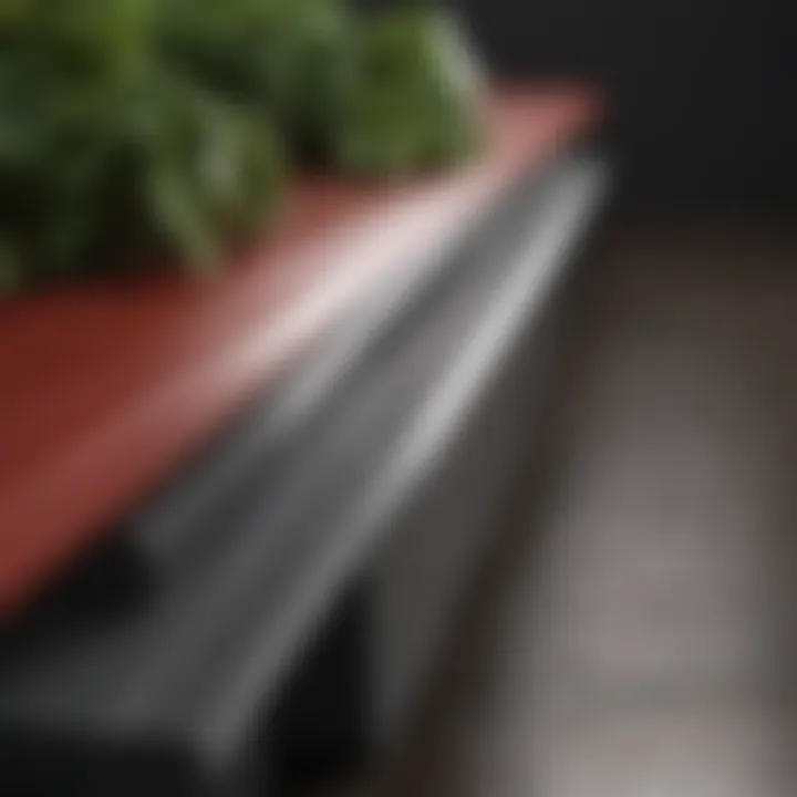 Close-up of various materials used in plastic borders