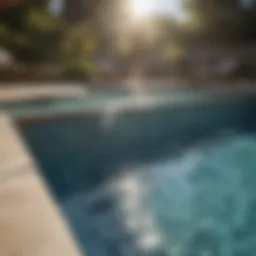 A crystal clear swimming pool under the sun