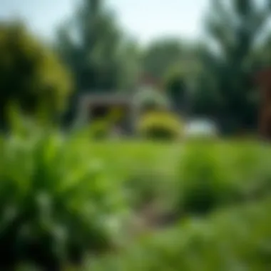 Diverse Varieties of Sun Turf Grass Varieties of sun turf grass displayed in a landscaped yard