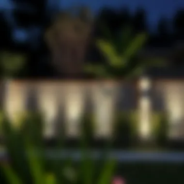 Modern design of a privacy fence blending with landscape