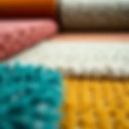 Different types of carpet materials showcasing texture and color options
