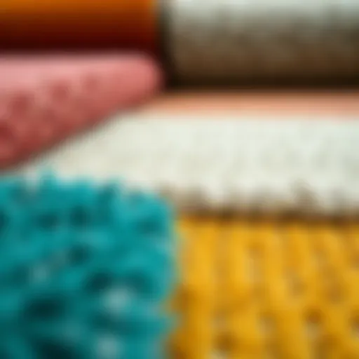 Different types of carpet materials showcasing texture and color options