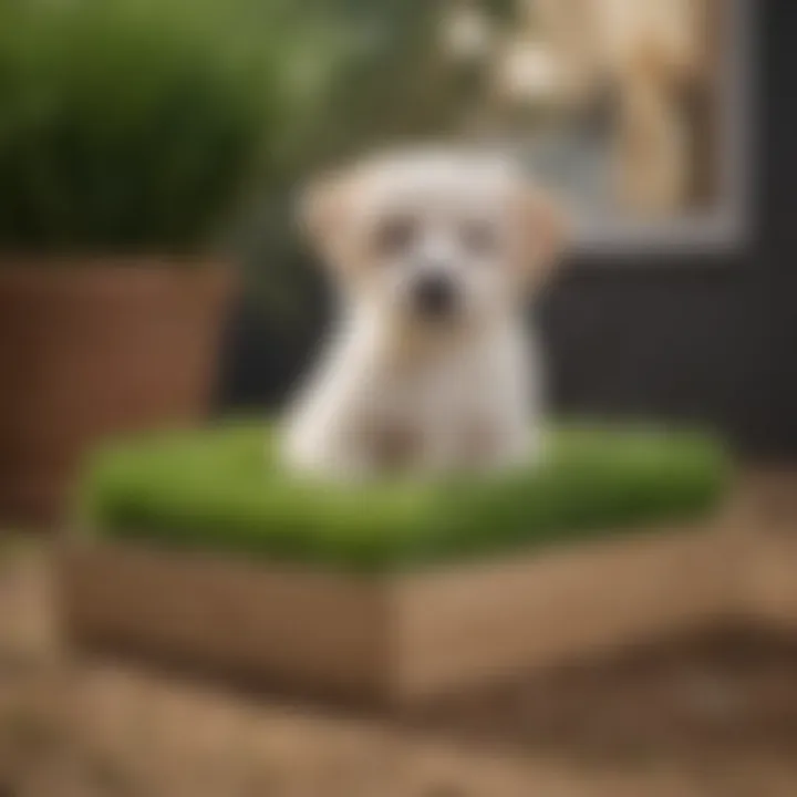 A well-maintained puppy grass box demonstrating hygiene practices