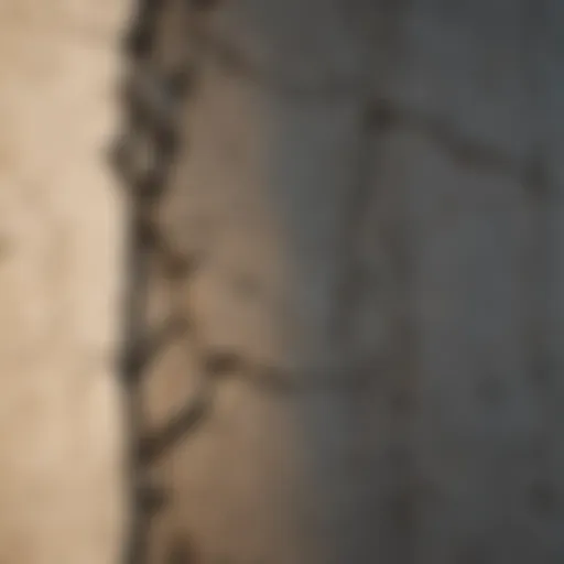 Crack patterns on a residential wall illustrating the effects of settling
