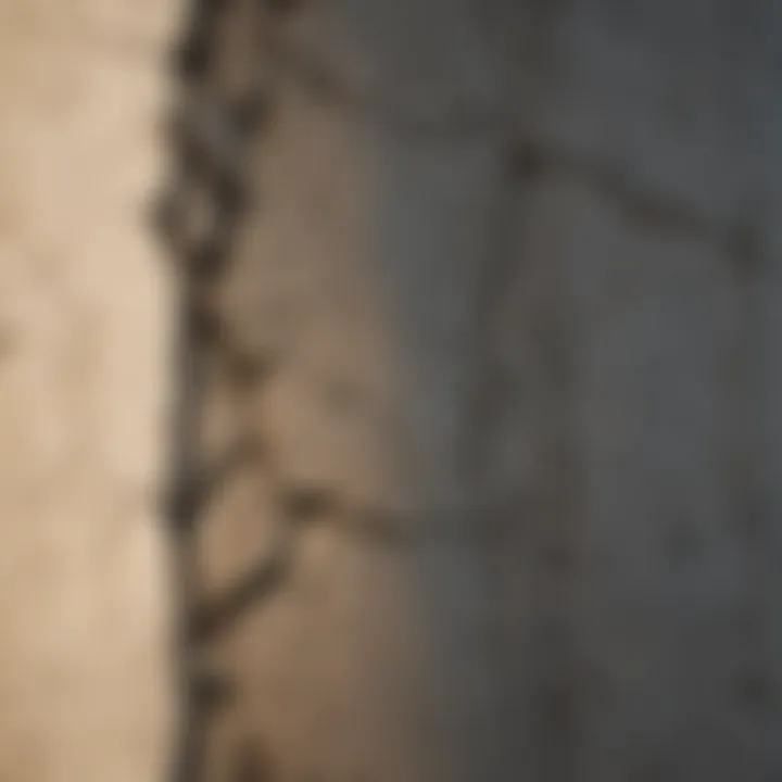 Crack patterns on a residential wall illustrating the effects of settling