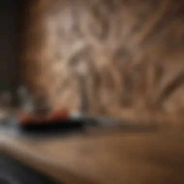 Textured wood backsplash adding warmth and rustic charm to the kitchen