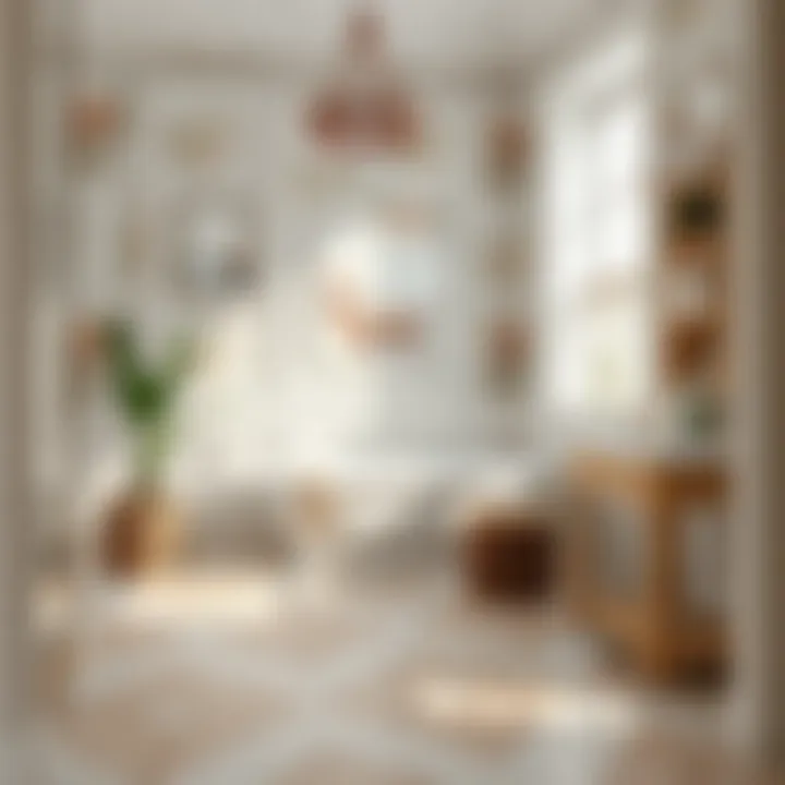 Diverse Styles of Peel and Stick Flooring in Elegant Setting Elegant bathroom showcasing various peel and stick flooring styles