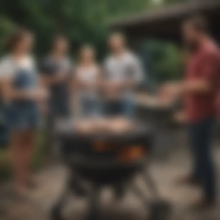 Outdoor gathering with friends around the Weber Charcoal Grill