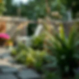 A well-maintained garden with natural barriers against pests