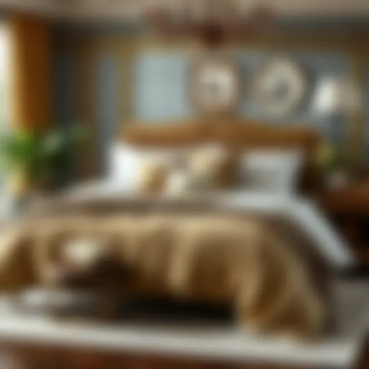 Elegant bedding set displayed on a luxurious bed